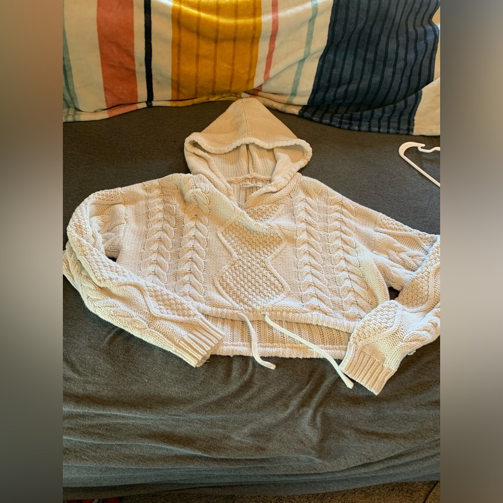 Cozy Cream Cable Knit Hoodie Sweater